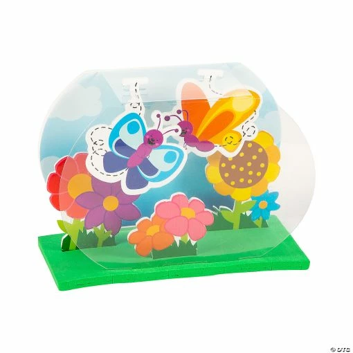 Flash Sale 👍 3D Spring Flower Bed & Butterflies Craft Kit - Makes 12 🔔 -Boredom Busters Shop 3d spring flower bed and butterflies craft kit makes 1213962522