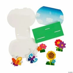 Flash Sale 👍 3D Spring Flower Bed & Butterflies Craft Kit - Makes 12 🔔 -Boredom Busters Shop 3d spring flower bed and butterflies craft kit makes 1213962522 a01