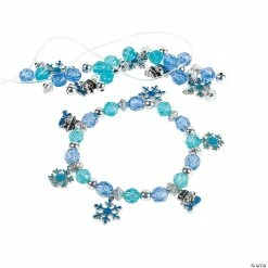 New 🤩 Beaded Snowflake Charm Bracelet Craft Kit - Makes 48 ✨