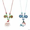 New 🔔 Big Head Santa & Snowman Necklace Craft Kit - Makes 12 🎉 -Boredom Busters Shop big head santa and snowman necklace craft kit makes 1213667925