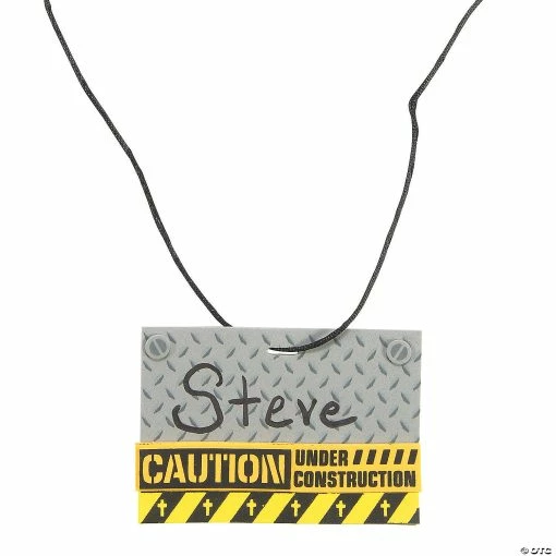Promo 💯 Construction VBS Name Tag Necklace Craft Kit - Makes 12 🥰 -Boredom Busters Shop construction vbs name tag necklace craft kit makes 1213942463