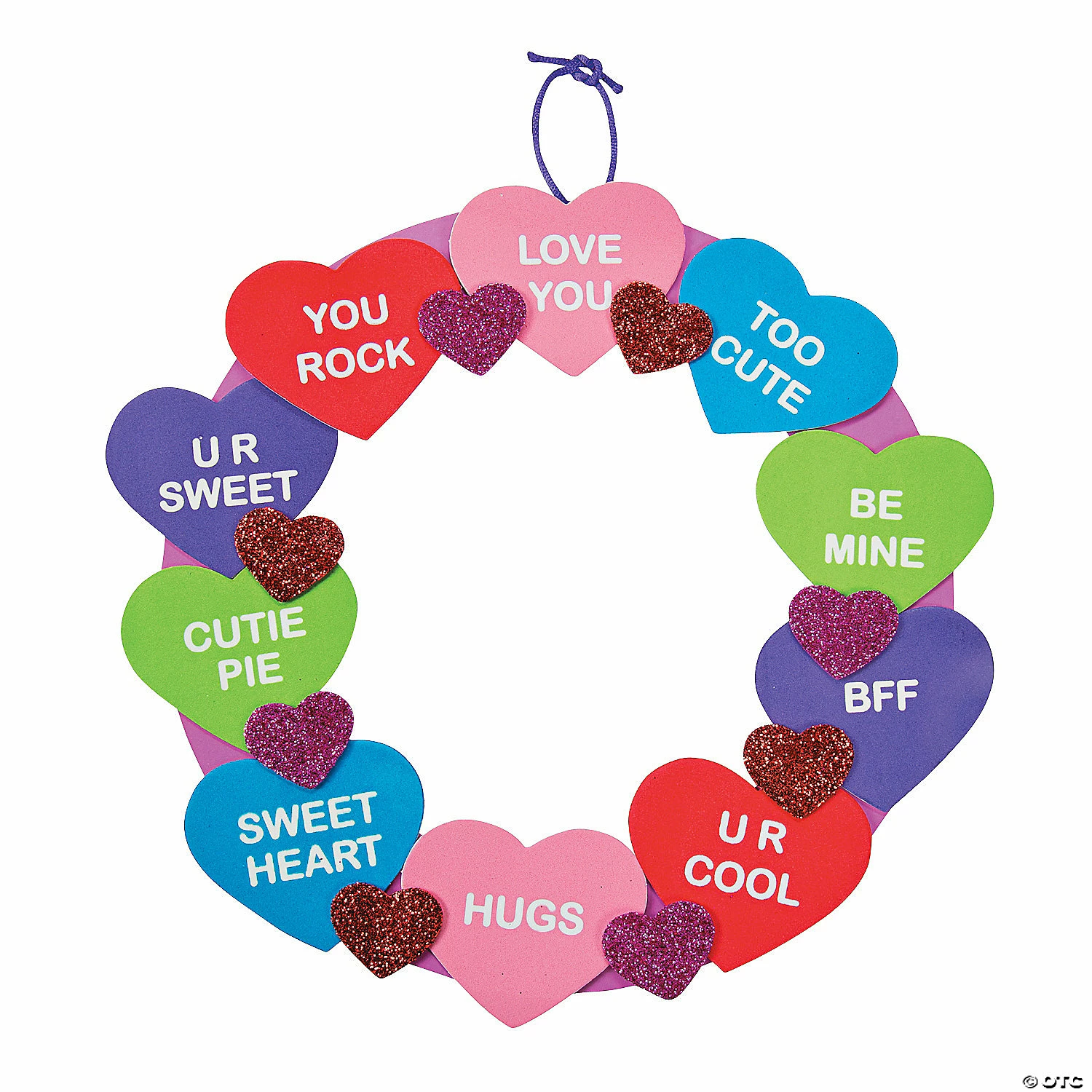Wholesale ❤️ Conversation Heart Wreath Craft Kit- Makes 12 😍 3 Wholesale ❤️ Conversation Heart Wreath Craft Kit- Makes 12 😍