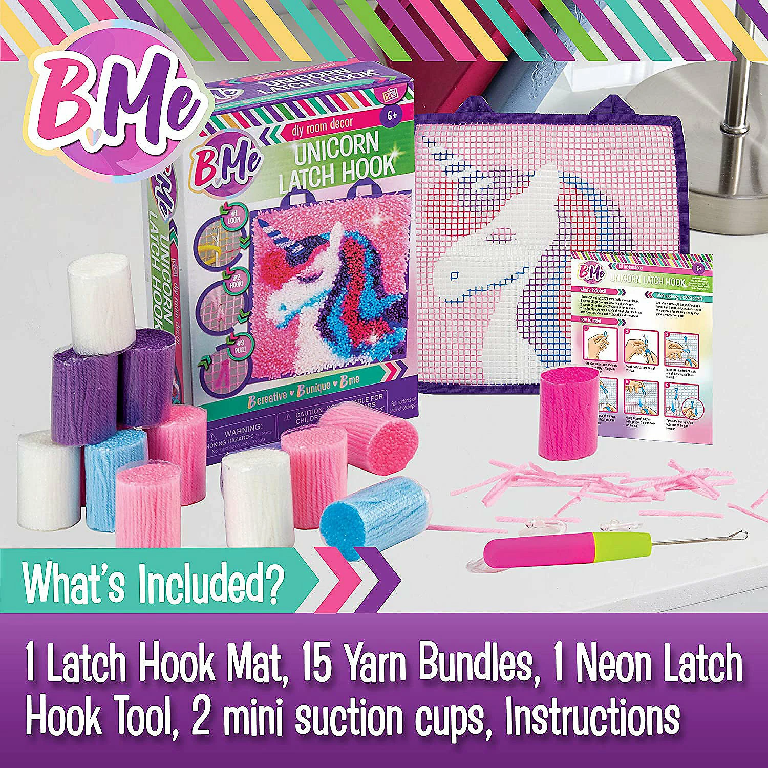 Outlet π Creative Kids B Me DIY Unicorn Latch Hook Kit for π§ Girls Age 6+ π€© 6 Outlet π Creative Kids B Me DIY Unicorn Latch Hook Kit for π§ Girls Age 6+ π€© - Image 4