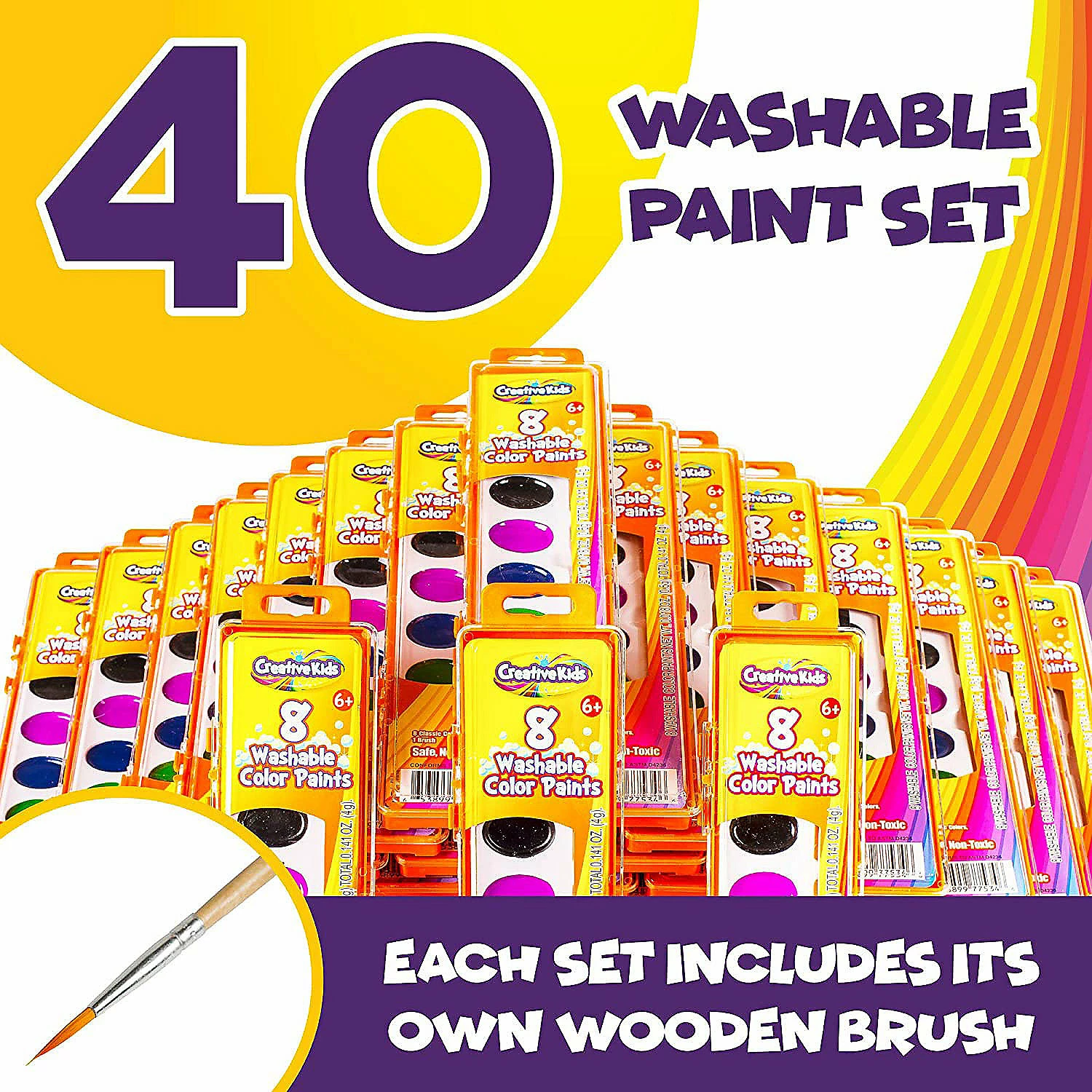 Best Pirce ⌛ Creative Kids Bulk Watercolor Paint Classroom Classpack Sets – 40 Assorted Palettes w/ 8 Color Paints ✨ 4 Best Pirce ⌛ Creative Kids Bulk Watercolor Paint Classroom Classpack Sets – 40 Assorted Palettes w/ 8 Color Paints ✨ - Image 2