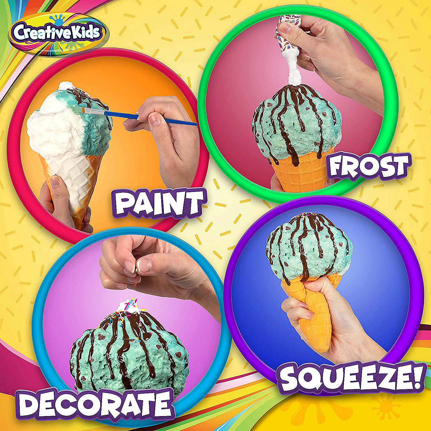 Deals ๐ฅ Creative Kids Paint Your Own Squishies Kit - Color 3 Jumbo & 2 Keychain Size Squishies Ages 6+ โญ 4 Deals ๐ฅ Creative Kids Paint Your Own Squishies Kit - Color 3 Jumbo & 2 Keychain Size Squishies Ages 6+ โญ - Image 2