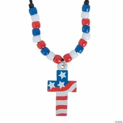 Best reviews of 𧨠Cross with American Flag Necklace Craft Kit - Makes 12 π