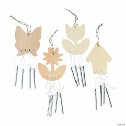 Cheapest ๐ DIY Unfinished Wood Spring Wind Chimes - 12 Pc. ๐
