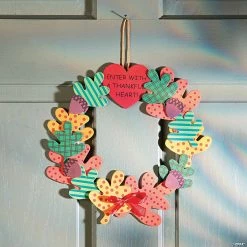 Best Pirce 😉 Enter with a Thankful Heart Wreath Craft Kit- Makes 12 😉 -Boredom Busters Shop enter with a thankful heart wreath craft kit makes 1248 6929 a03