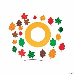 Discount 🌟 Fall Leaves Paper Wreath Craft Kit- Makes 12 🔔 -Boredom Busters Shop fall leaves paper wreath craft kit makes 1213747697 a01