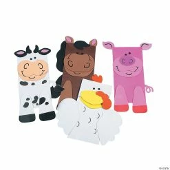 Outlet 👍 Farm Animal Friend Puppets Paper Bag Craft Kit - Makes 12 🛒