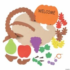Brand new 👍 Foam Cornucopia Door Sign 👪 Thanksgiving Craft Kit- Makes 12 ⭐ -Boredom Busters Shop foam cornucopia door sign thanksgiving craft kit makes 1248 1599 a01