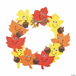 Wholesale π Foam Smile Face Leaves Wreath Craft Kit- Makes 12 π