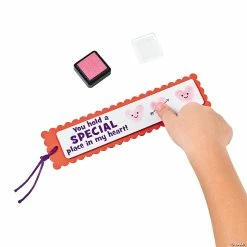Buy 😉 Heart Thumbprint Bookmarks Craft Kit - Makes 12 ⭐ -Boredom Busters Shop heart thumbprint bookmarks craft kit makes 1248 7718 a02