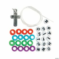 Buy ✨ “I Am Strong with God” Pony Bead Bracelet Craft Kit - Makes 12 🤩 -Boredom Busters Shop i am strong with god pony bead bracelet craft kit makes 1213585867 a01
