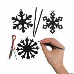 Promo 🌟 Magic Color Scratch Snowflake Ornaments - 24 Pc. 🛒 -Boredom Busters Shop magic color scratch snowflake ornaments 24 pc 57 6774 a01