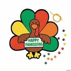 Budget 😉 Mosaic Glitter Turkey Sign Craft Kit- Makes 12 😉 -Boredom Busters Shop mosaic glitter turkey sign craft kit makes 1213747349 a01