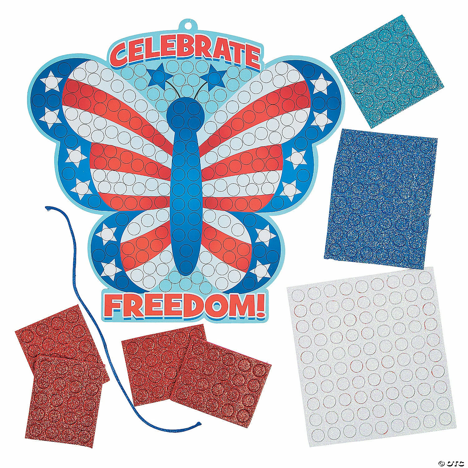 Promo 🤩 Patriotic Butterfly Sign Glitter Mosaic Craft Kit- Makes 12 🥰 4 Promo 🤩 Patriotic Butterfly Sign Glitter Mosaic Craft Kit- Makes 12 🥰 - Image 2