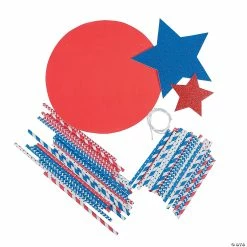 Coupon 🌟 Patriotic Straw Wreath Craft Kit - Makes 3 ✔️ -Boredom Busters Shop patriotic straw wreath craft kit makes 313833737 a01