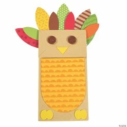 New ✔️ Patterned Paper Bag Turkey Puppet Craft Kit - Makes 12 ✨