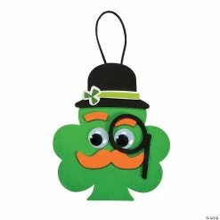 Flash Sale 🎉 Shamrock with Mustache Ornament Craft Kit - Makes 12 🔥