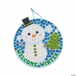 Deals 👍 Snowman Glitter Mosaic Sign Craft Kit- Makes 12 🧨