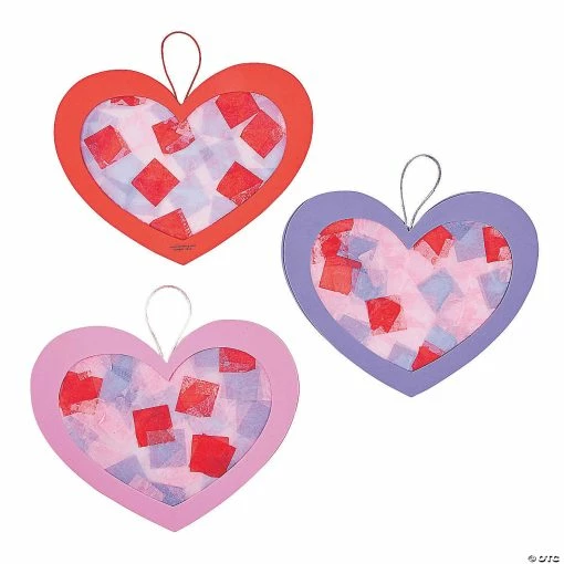 Cheapest 🌟 Tissue Paper Heart Craft Kit- Makes 12 😀 -Boredom Busters Shop tissue paper heart craft kit makes 1248 4292
