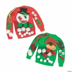 Coupon ✔️ Ugly Sweater Ornament Craft Kit - Makes 12 ⌛ -Boredom Busters Shop ugly sweater ornament craft kit makes 1213910626 a01
