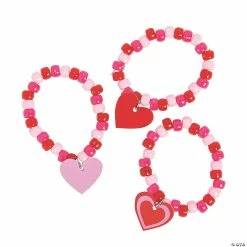 Deals π Valentine Charm Beaded Bracelet Craft Kit - Makes 12 β
