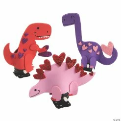 Discount 🥰 Valentine Dinosaur Wind-Up Toy Craft Kit - Makes 12 😉